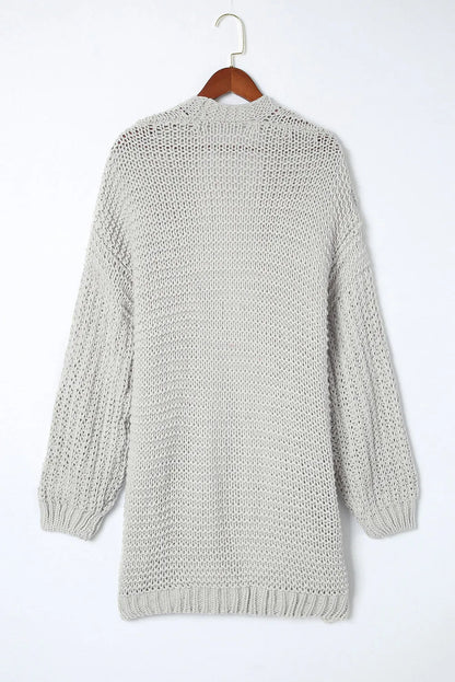Gray Oversized Drop Shoulder Cardigan