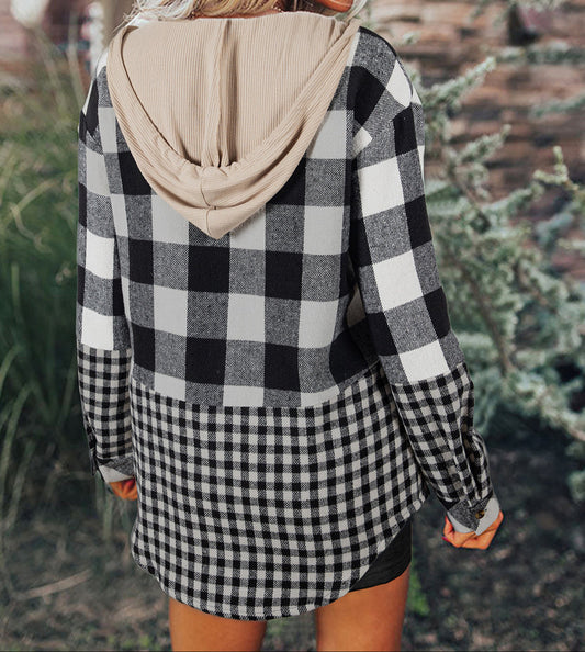 Black Double Plaid Shacket August.