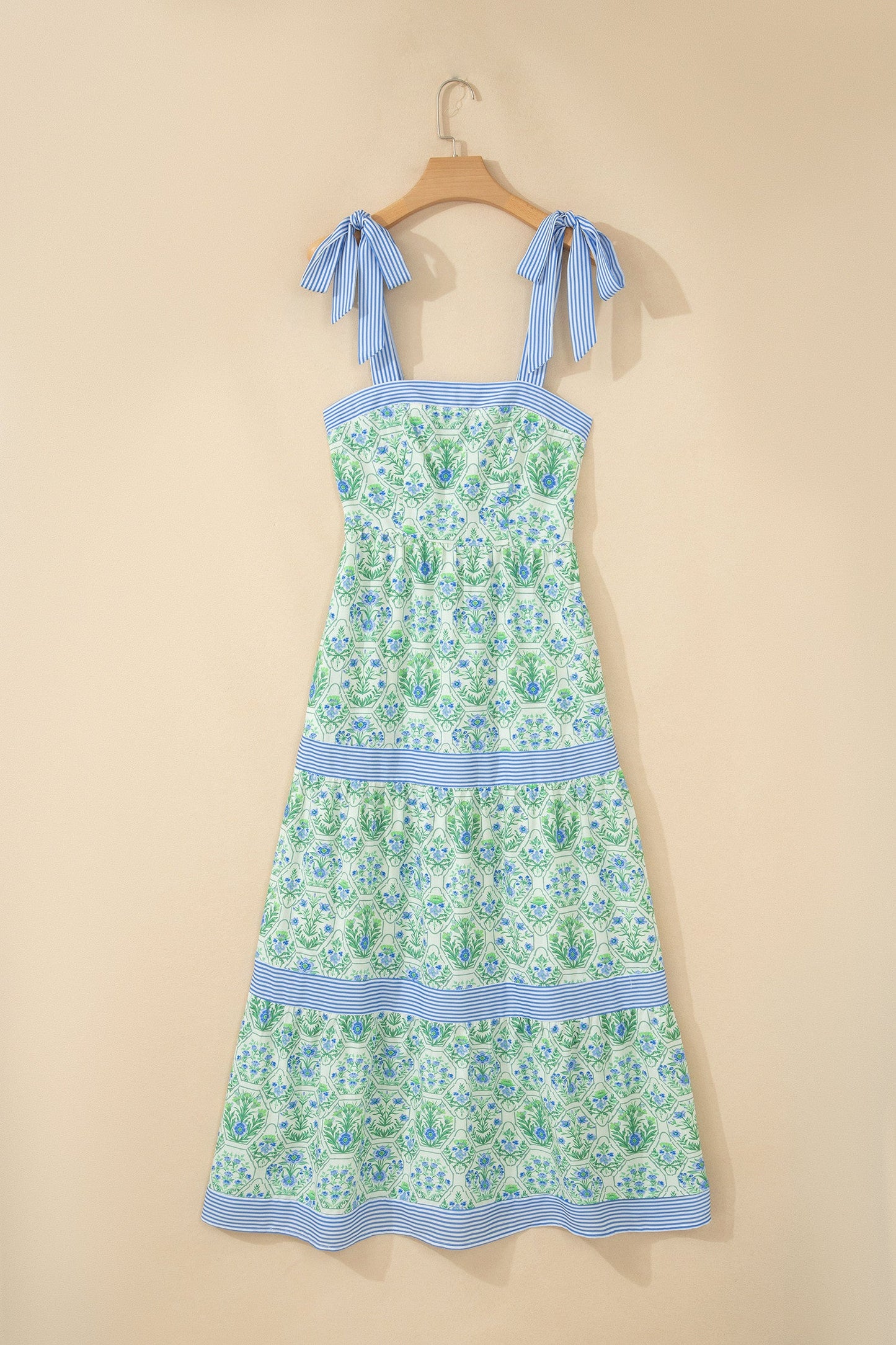 Green Geometric Floral Dress
