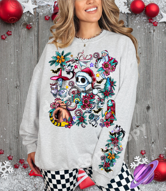 FESTIVE NBC- CREWNECK SWEATSHIRT  W/ SLEEVE PRINT
