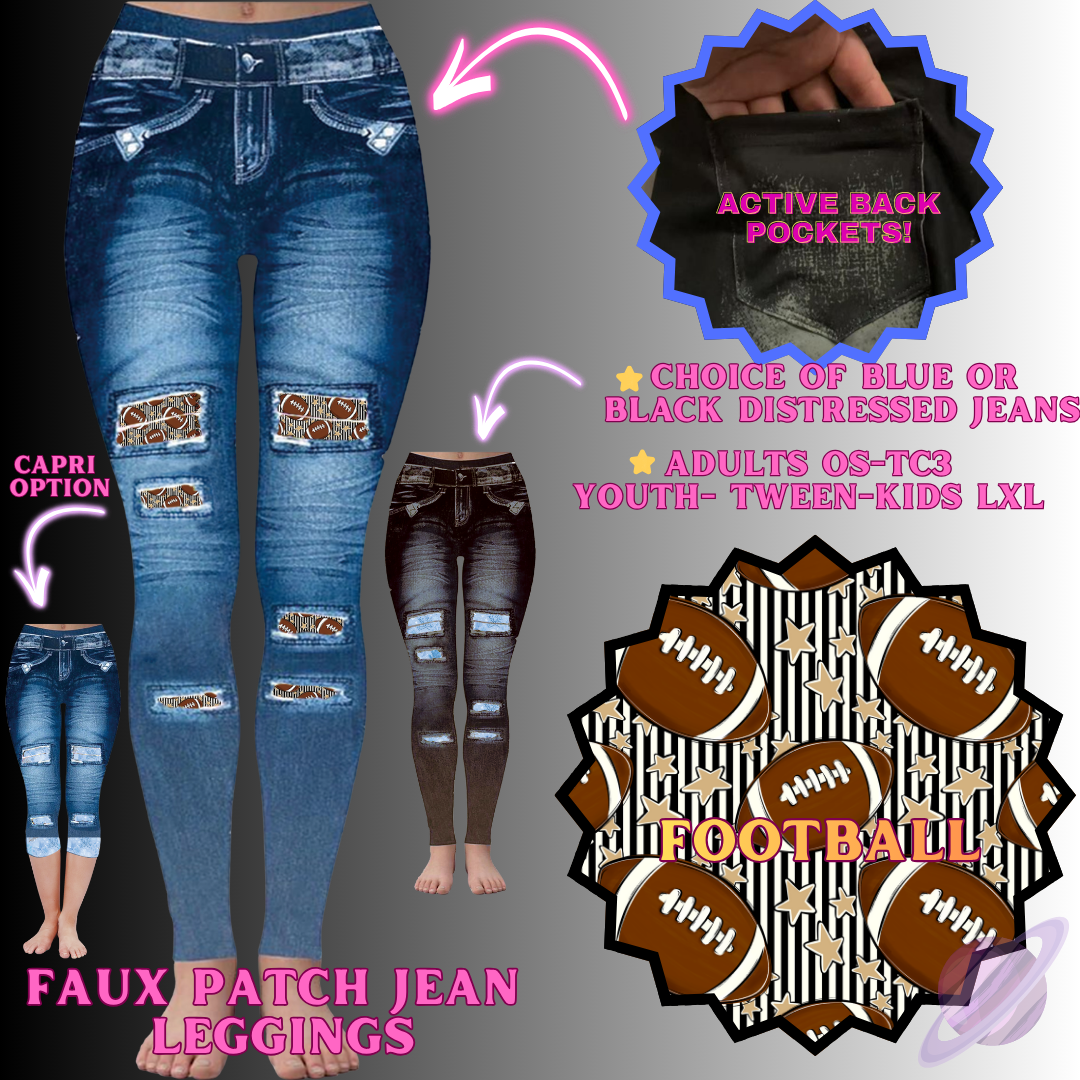 FOOTBALL-FAUX JEAN LEGGING-PREORDER CLOSING 12/2
