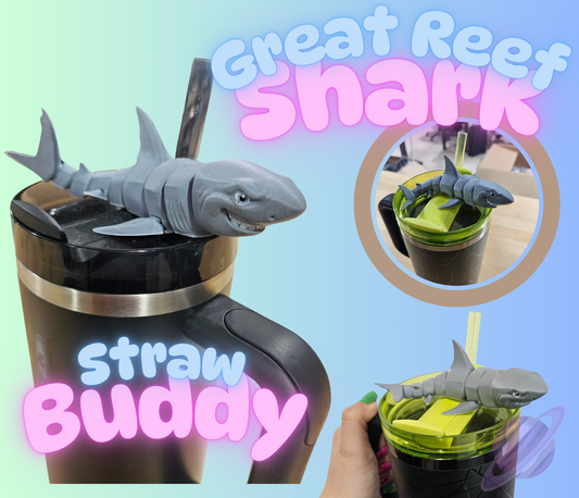 GREAT REEF SHARK-3D PRINTED STRAW BUDDY
