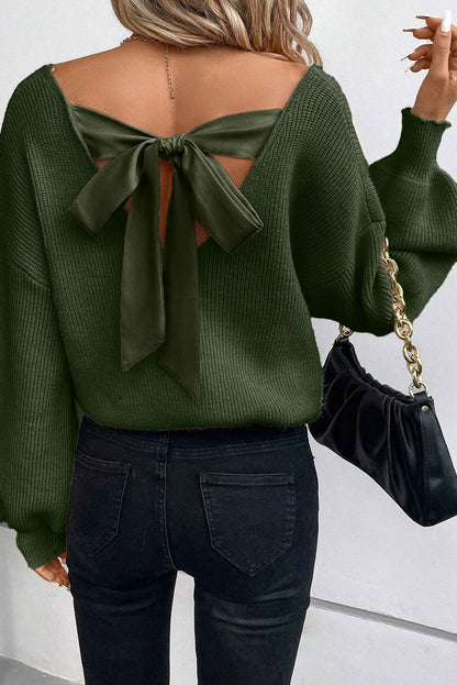 Lantern Knot Back Sweater *Multiple Colors* RTS