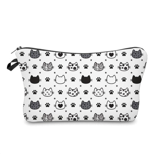 Pouch - Cats, Black & White Heads