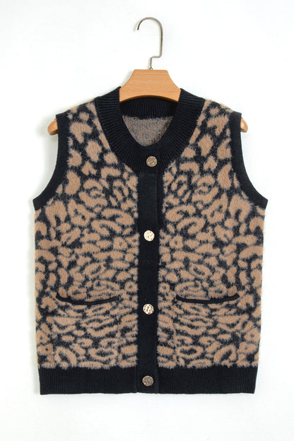 Leopard Knit Vest