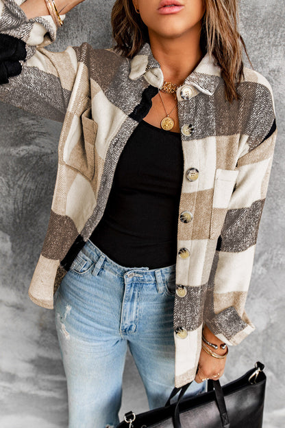 Plaid Buttoned Jacket FB