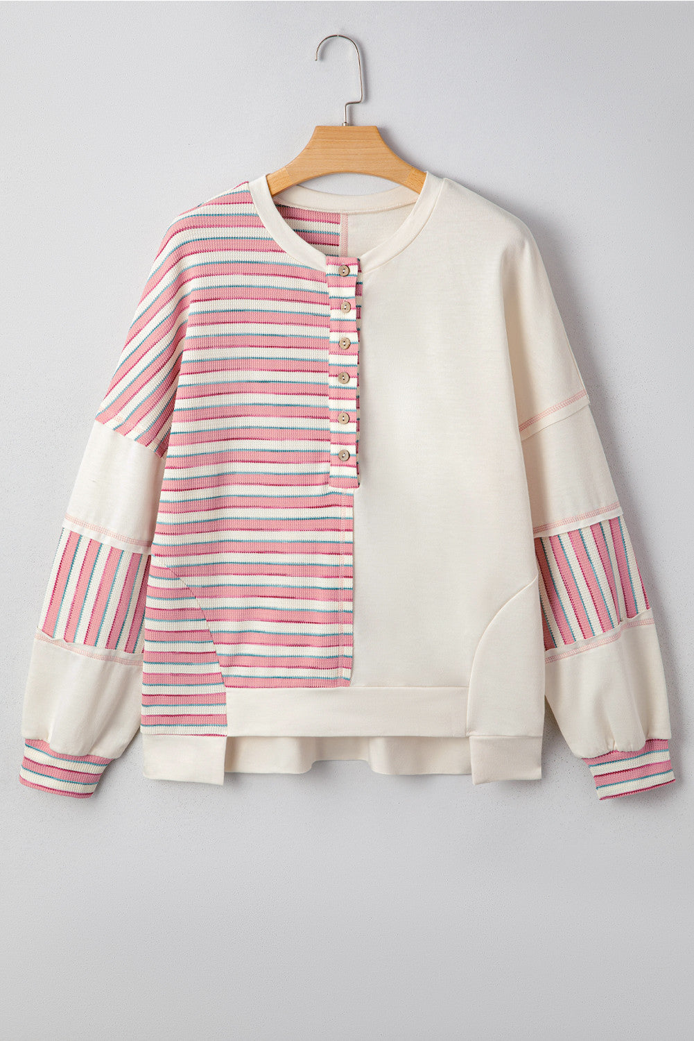 Pink Stripe Color Block Top November.