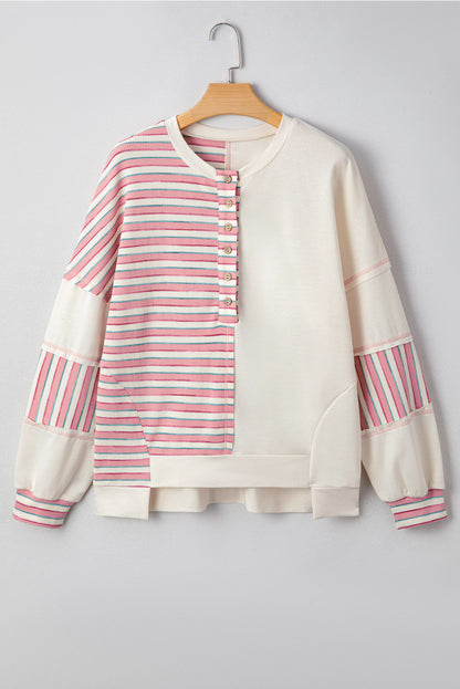 Pink Stripe Color Block Top November.