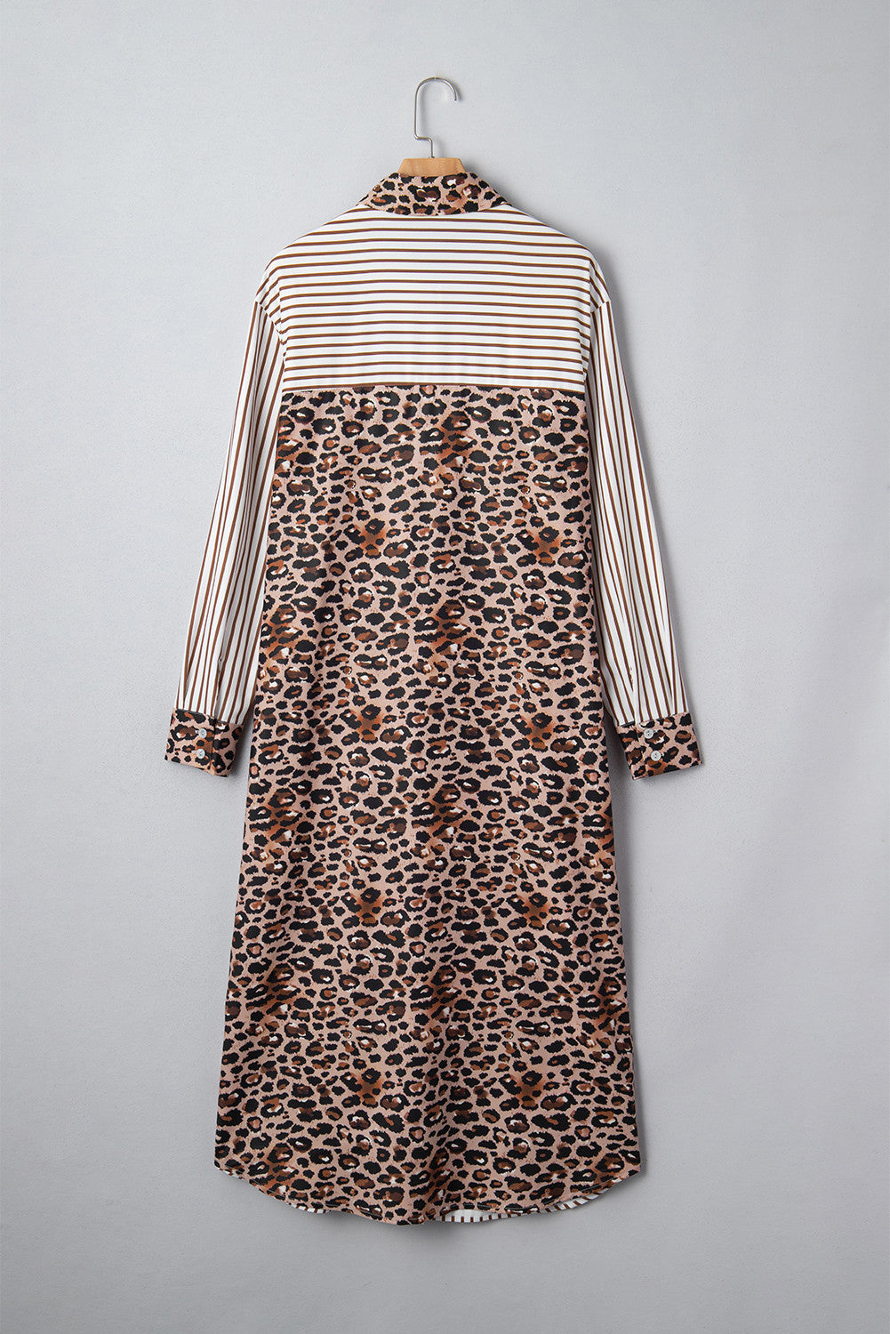 Stripe Leopard Button Dress Slits RTS