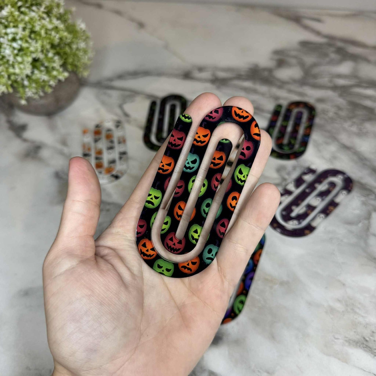 Jumbo Paperclip -  Rainbow Pumpkin Halloween 2