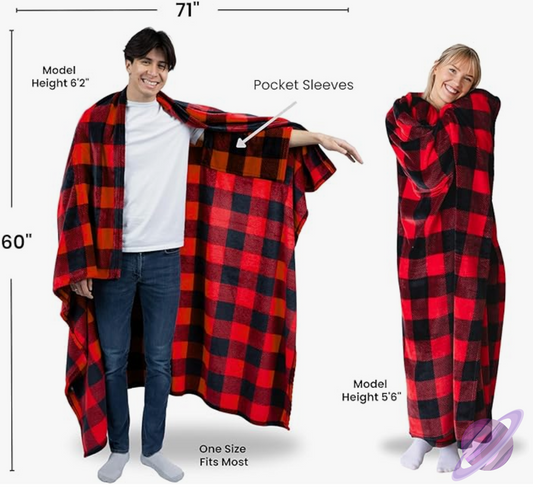 WEARABLE THROW RUN-BLACK PLAID-PREORDER CLOSING 8/31
